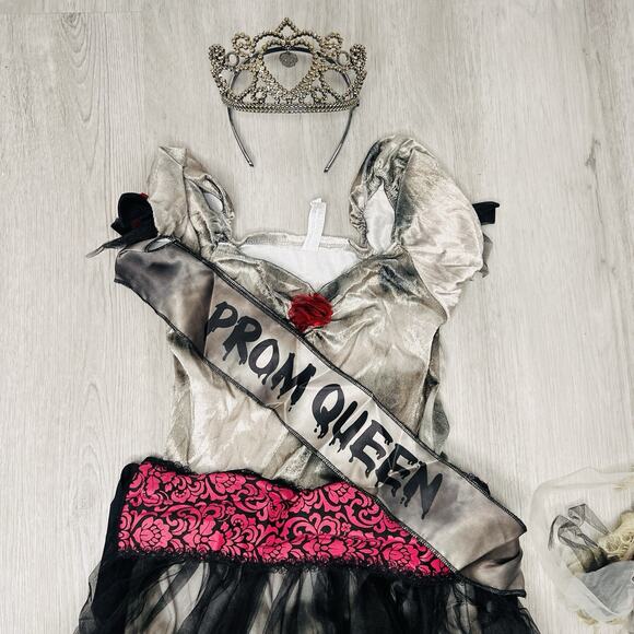 Prom Corpse Prom Queen Size M 8-10 Cosplay Girls Child Halloween Costume - Picture 3 of 8